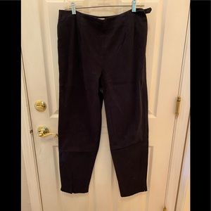 Talbots black flat front flattering pants 12